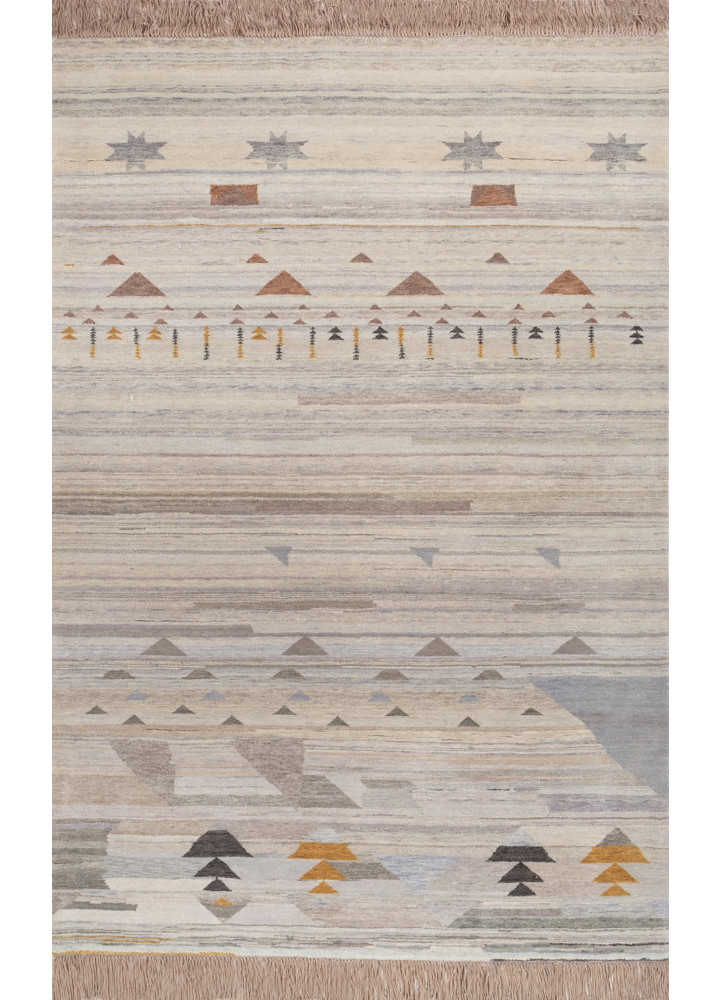freedom manchaha grey and black wool and silk hand knotted Rug
