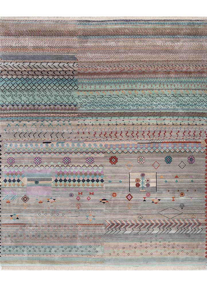 freedom manchaha blue silk hand knotted Rug