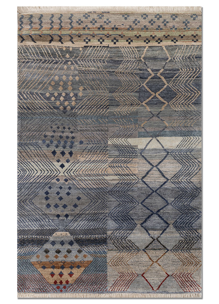 manchaha blue silk hand knotted Rug
