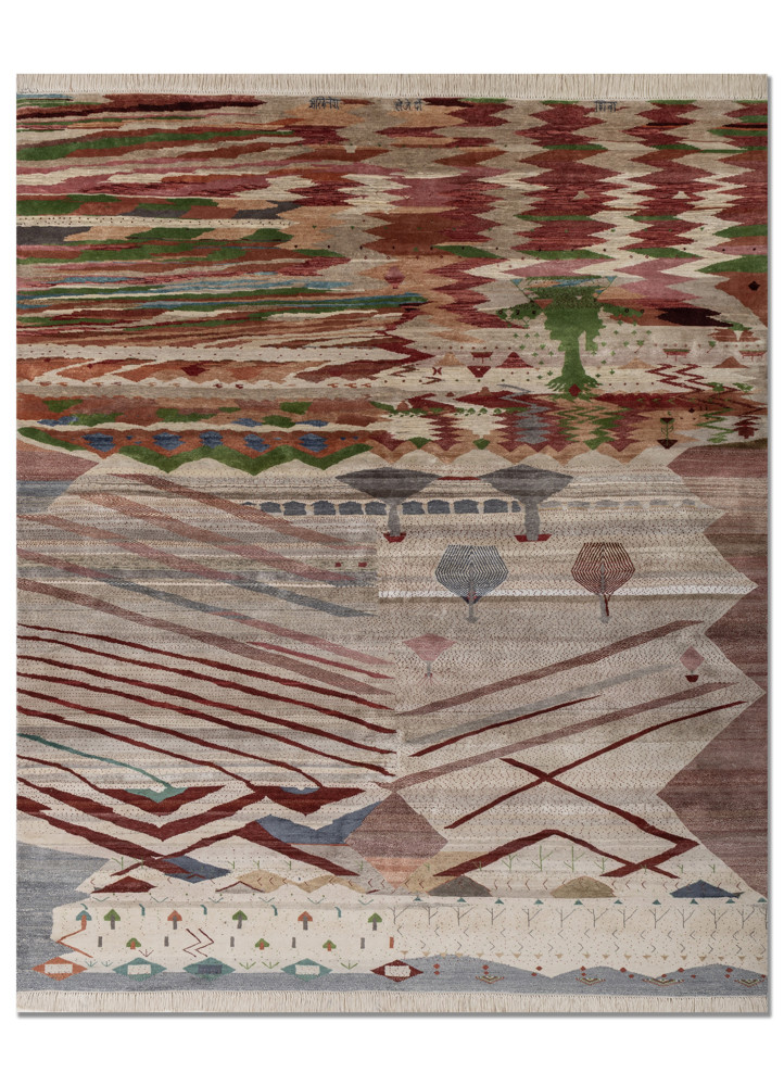freedom manchaha ivory silk hand knotted Rug