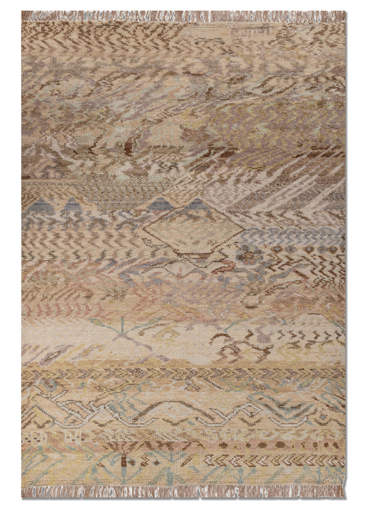 manchaha gold wool hand knotted Rug