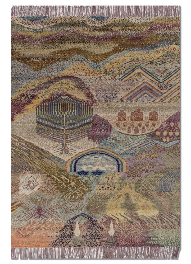 kavi x manchaha gold wool hand knotted Rug
