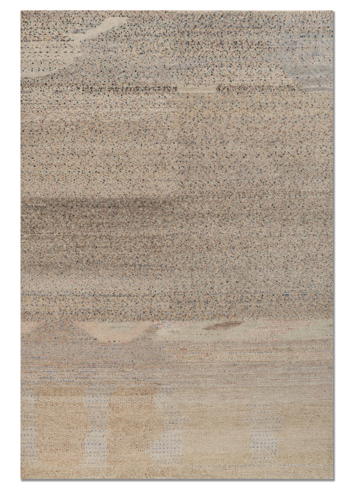 kavi x manchaha ivory wool hand knotted Rug