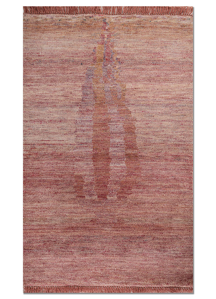 kavi x manchaha pink and purple wool hand knotted Rug