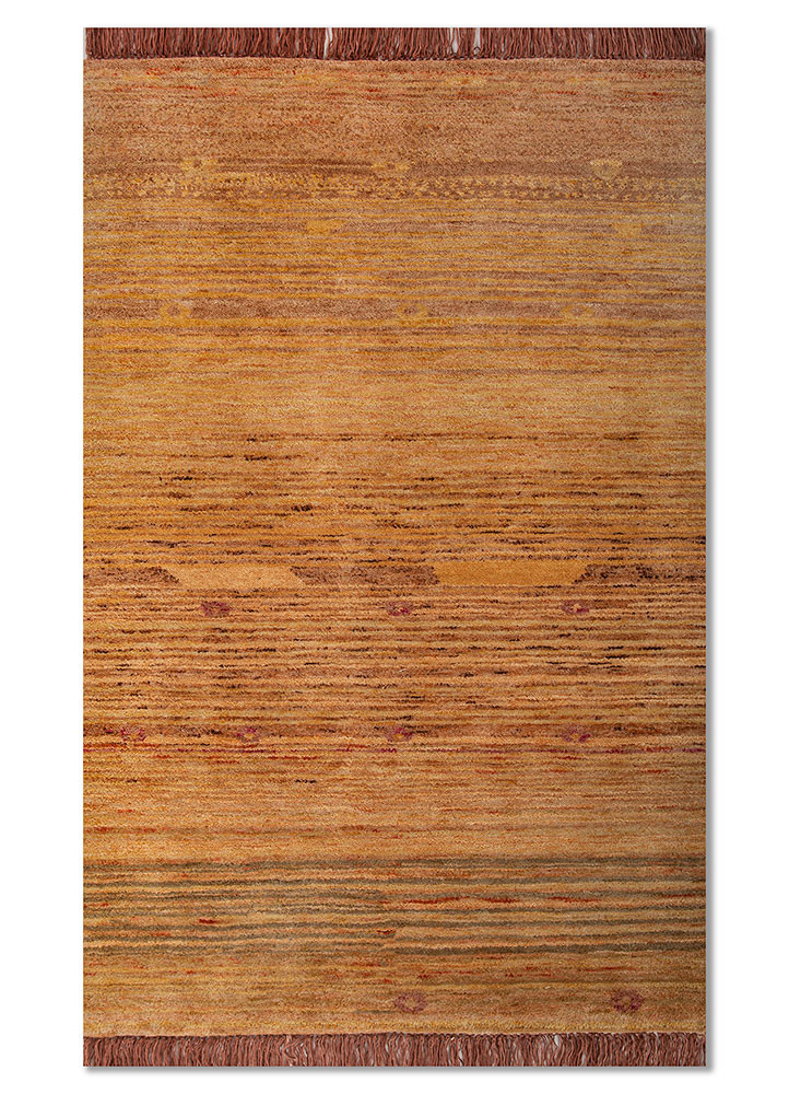 kavi x manchaha red and orange wool hand knotted Rug
