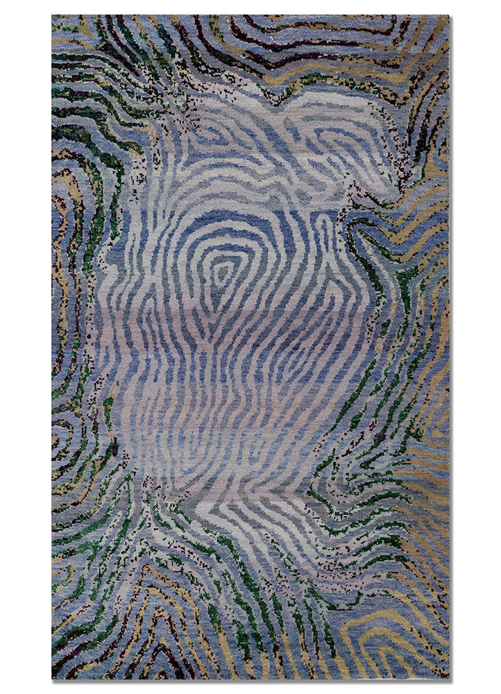 kavi x manchaha green wool hand knotted Rug