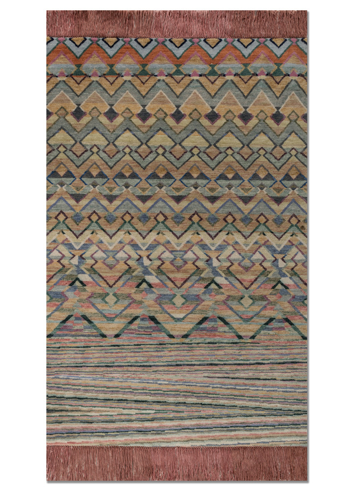 kavi x manchaha ivory wool hand knotted Rug