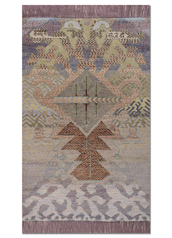 kavi x freedom manchaha blue wool hand knotted Rug