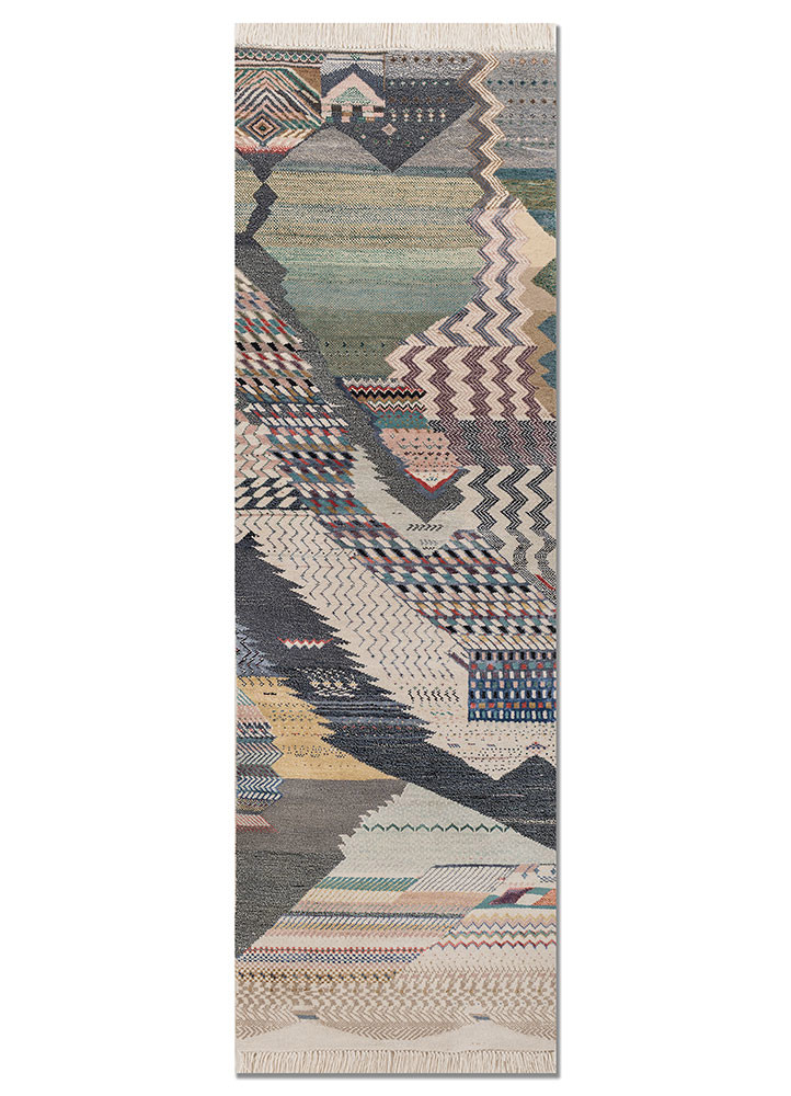 manchaha ivory wool and bamboo silk hand knotted Rug