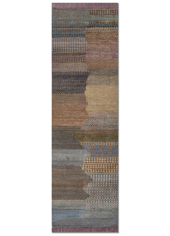 kavi x manchaha red and orange wool hand knotted Rug