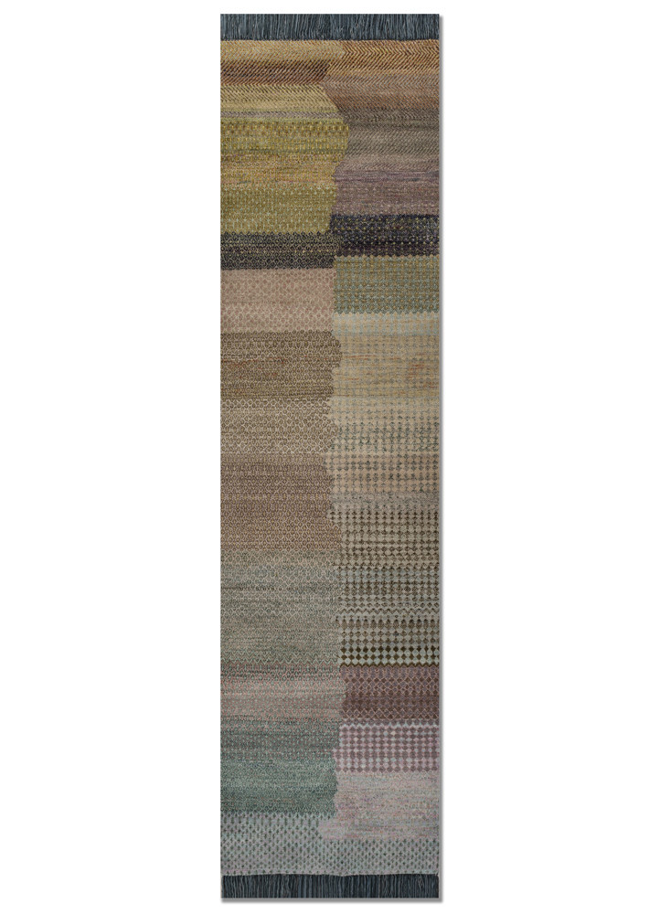 kavi x manchaha green wool hand knotted Rug