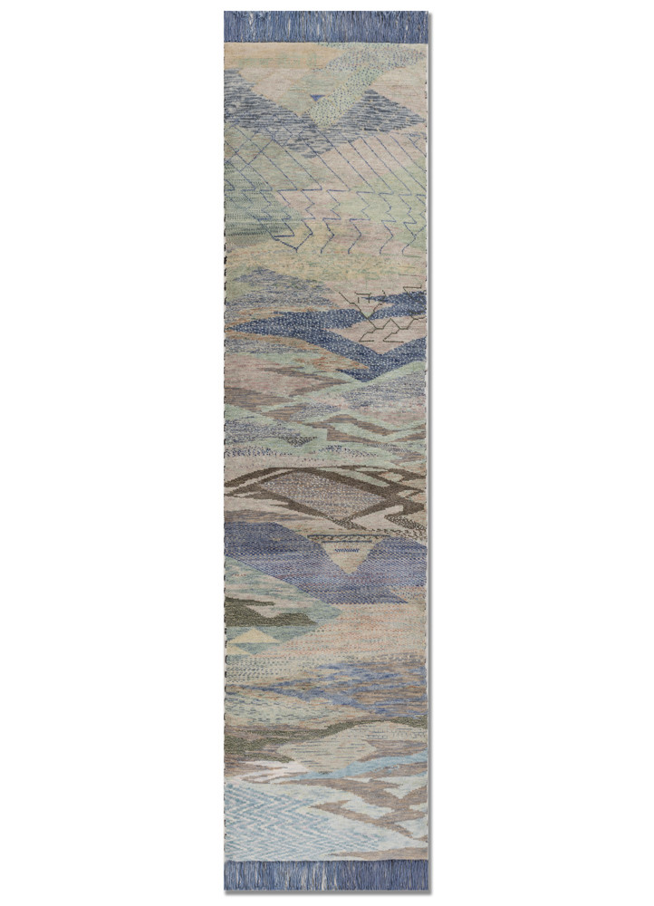 kavi x freedom manchaha pink and purple wool hand knotted Rug
