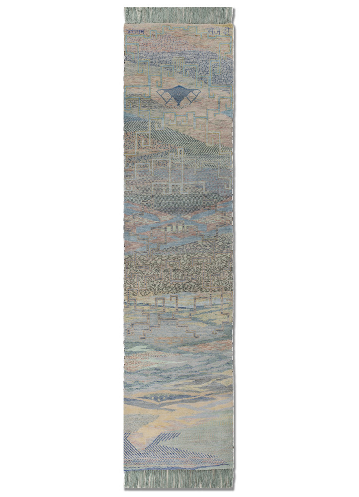 kavi x freedom manchaha pink and purple wool hand knotted Rug