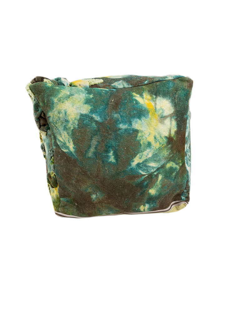 handmade pouf green wool and bamboo silk Home Textile - HeadShot handmade pouf green wool and bamboo silk Home Textile - HeadShot