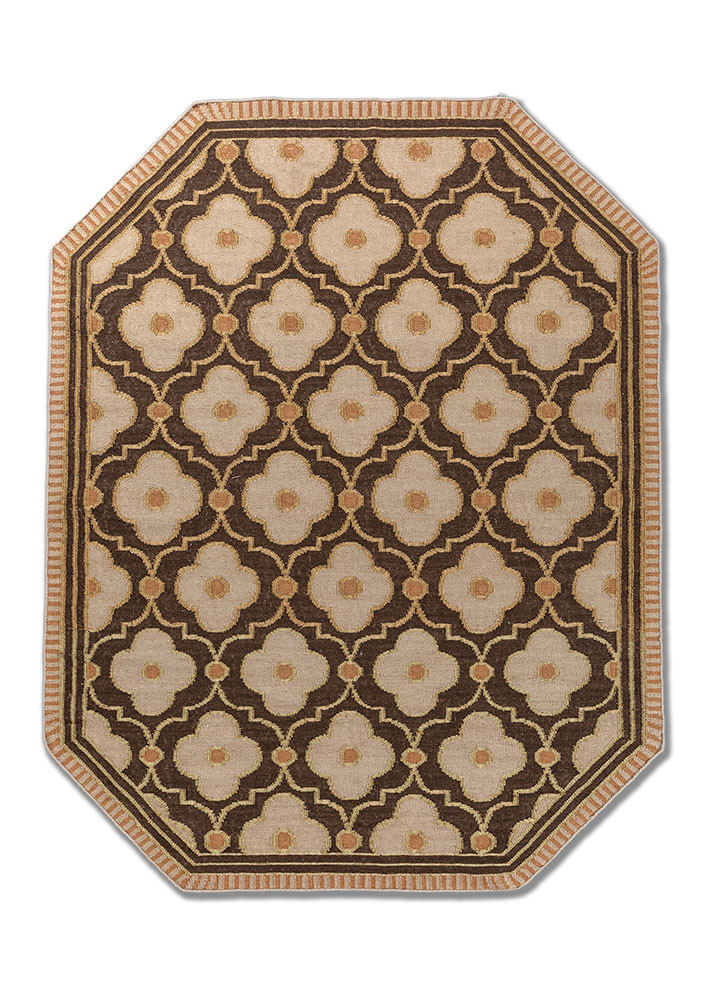 bedouin beige and brown wool flat weaves Rug - HeadShot bedouin beige and brown wool flat weaves Rug - HeadShot