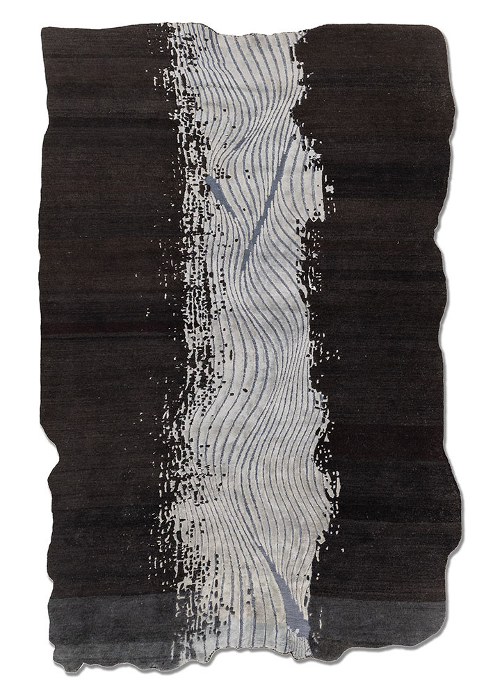 edge and essence blue wool and bamboo silk hand knotted Rug - HeadShot edge and essence blue wool and bamboo silk hand knotted Rug - HeadShot