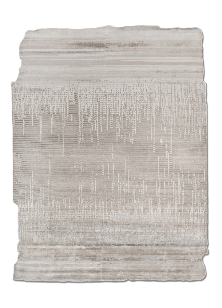 edge and essence grey and black wool and bamboo silk hand knotted Rug - HeadShot edge and essence grey and black wool and bamboo silk hand knotted Rug - HeadShot