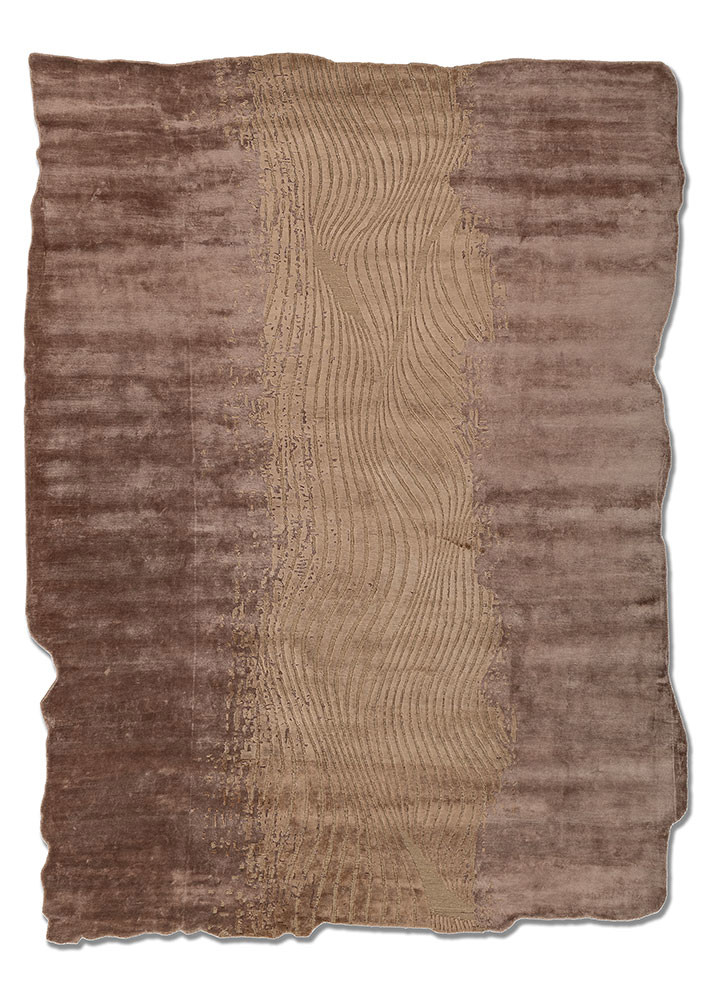 edge and essence beige and brown wool and bamboo silk hand knotted Rug - HeadShot edge and essence beige and brown wool and bamboo silk hand knotted Rug - HeadShot