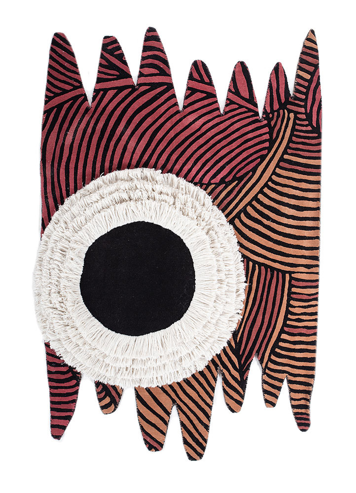 jaanwar blue wool hand knotted Rug - HeadShot