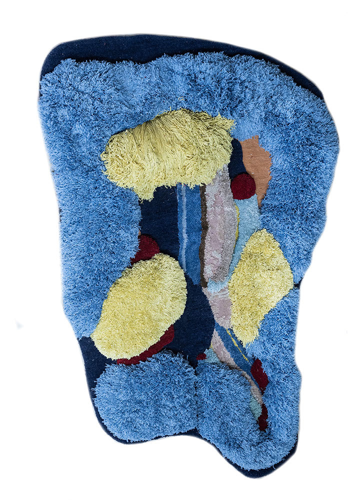 metamorphosis blue wool and bamboo silk hand knotted WALL ART & TAPESTRY - HeadShot metamorphosis blue wool and bamboo silk hand knotted WALL ART & TAPESTRY - HeadShot
