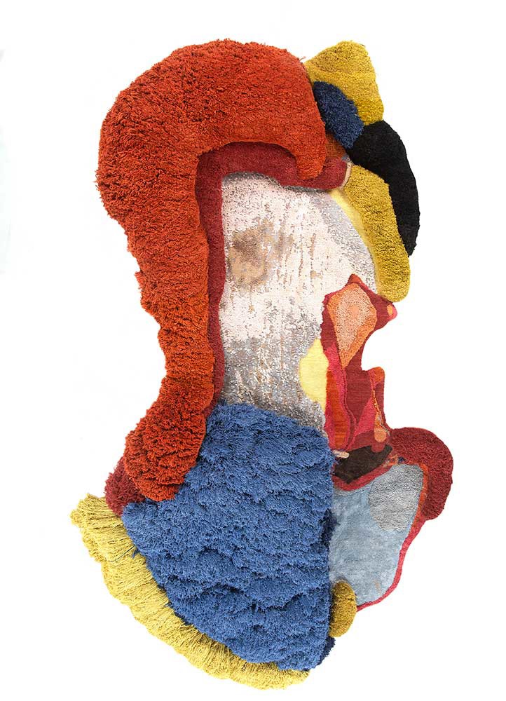 caminantes blue wool and bamboo silk hand knotted WALL ART & TAPESTRY - HeadShot caminantes blue wool and bamboo silk hand knotted WALL ART & TAPESTRY - HeadShot