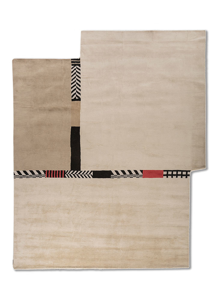 box ivory wool hand knotted Rug - HeadShot box ivory wool hand knotted Rug - HeadShot