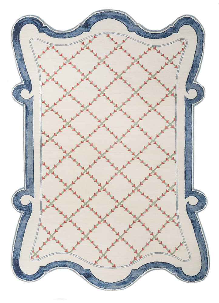 jardins du monde beige and brown wool hand knotted Rug - HeadShot