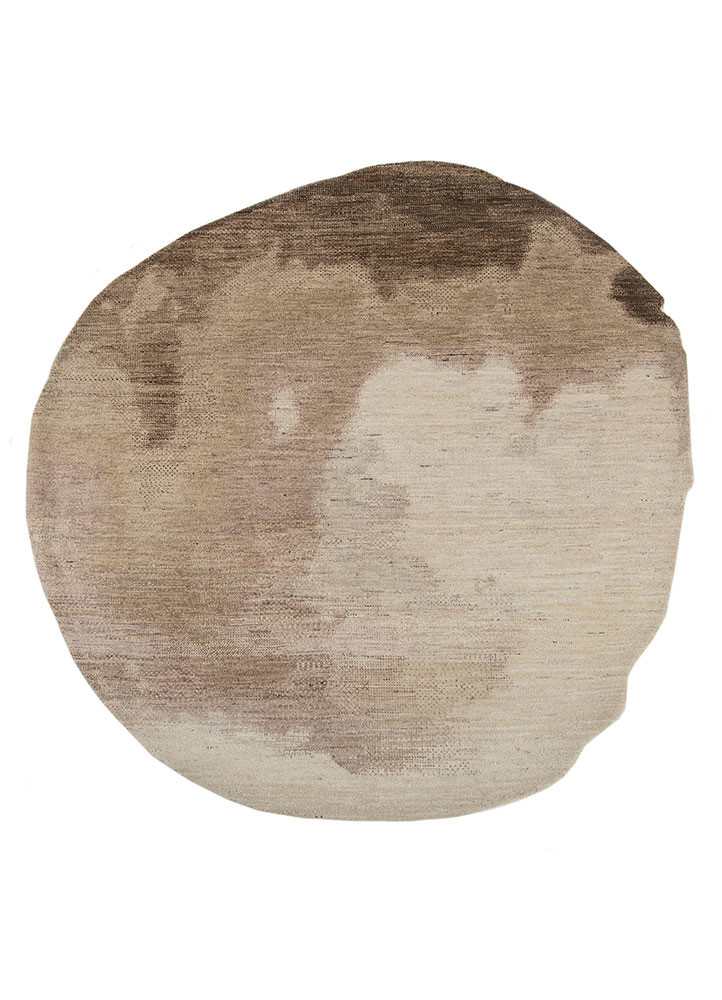 afterglow by kavi ivory wool hand knotted Rug - HeadShot