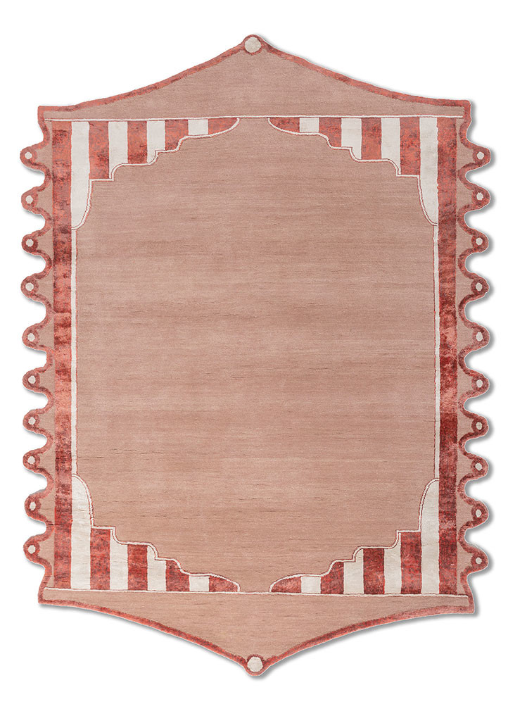 jardins du monde pink and purple wool and bamboo silk hand knotted Rug - HeadShot