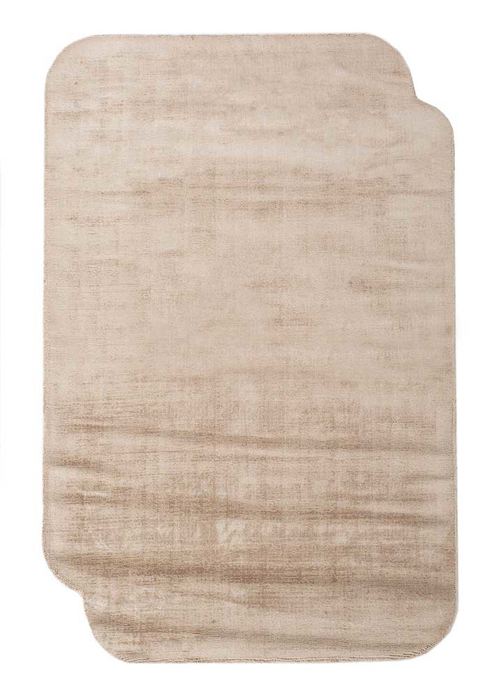 forme beige and brown viscose hand loom Rug - HeadShot