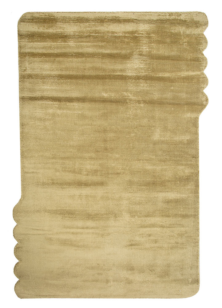 forme green viscose hand loom Rug