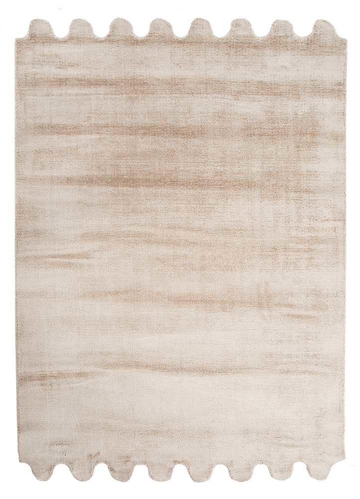forme beige and brown viscose hand loom Rug - HeadShot