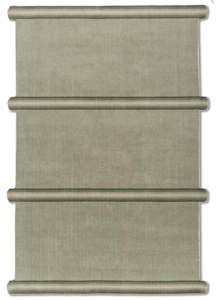 jean green wool hand loom Rug