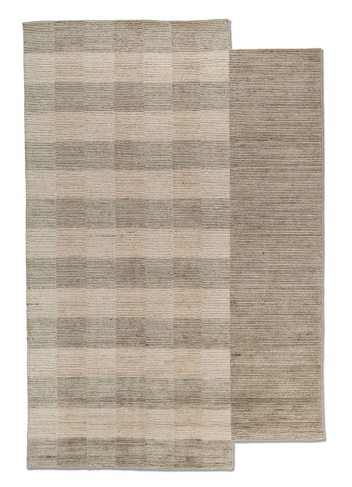 green green wool hand loom Rug