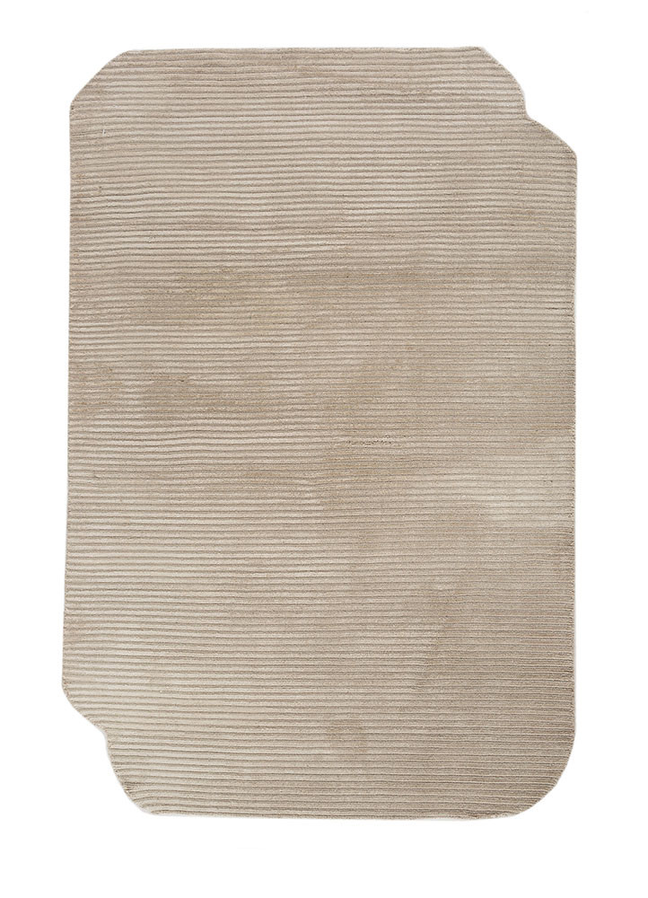 forme ivory wool and viscose hand loom Rug - HeadShot