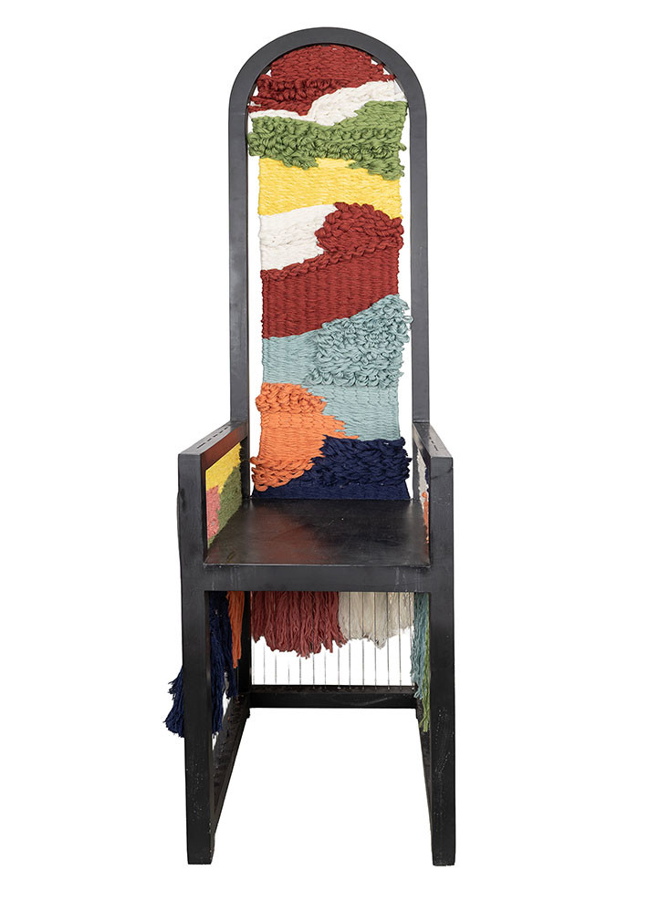 rug art chair red and orange wool and wood art work Furniture - HeadShot rug art chair red and orange wool and wood art work Furniture - HeadShot