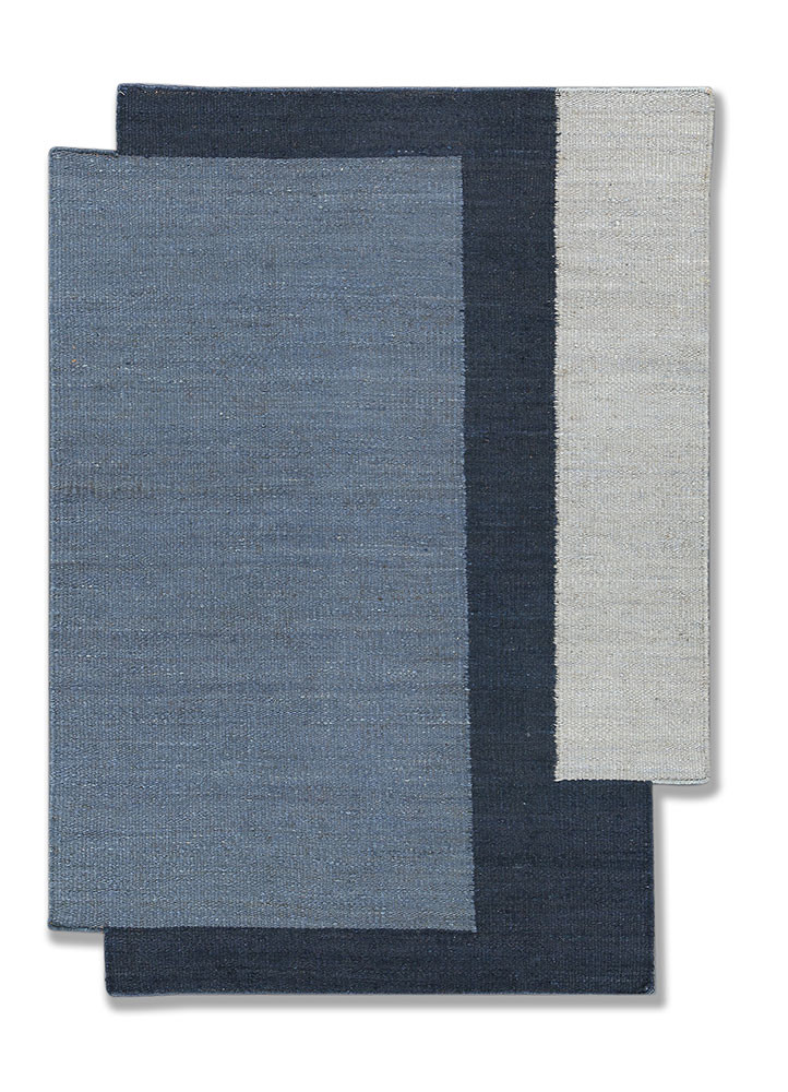 blue jute and hemp flat weaves Rug