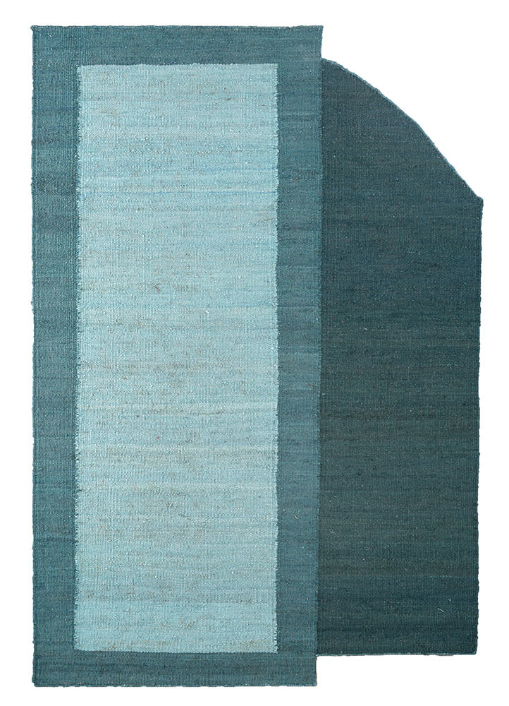  blue jute and hemp flat weaves Rug