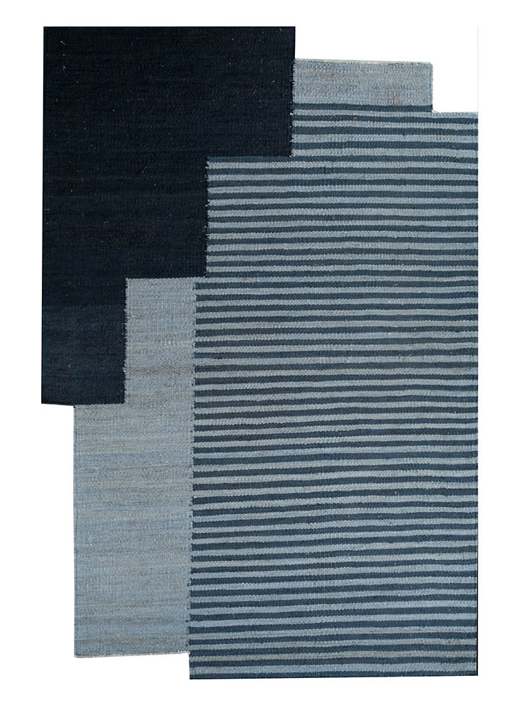  blue jute and hemp flat weaves Rug