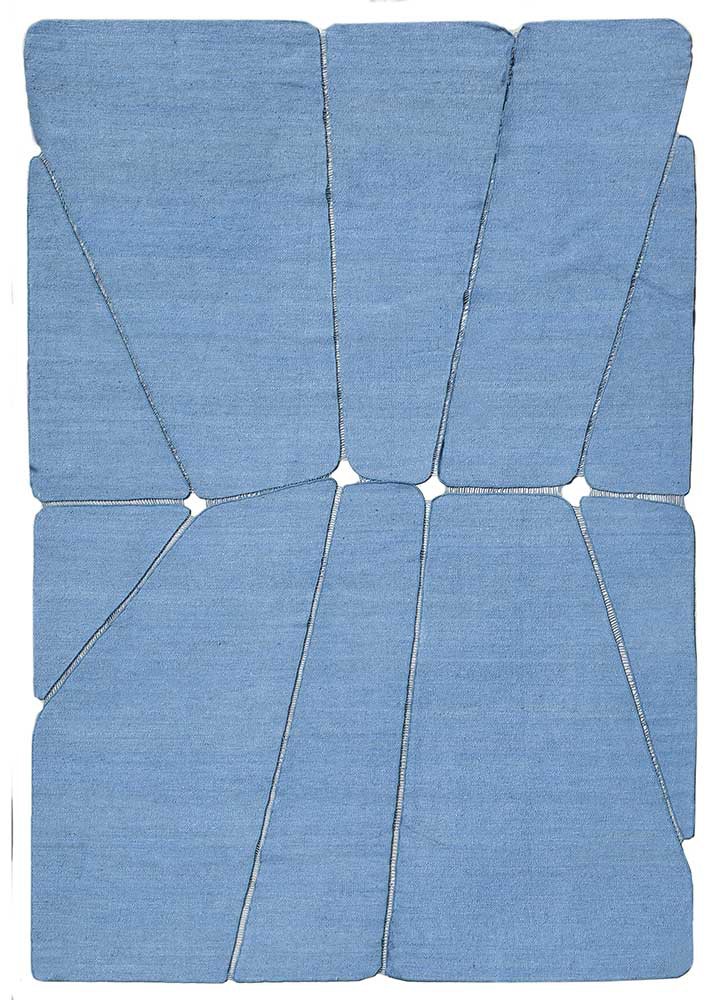 façade blue jute and hemp flat weaves Rug - HeadShot