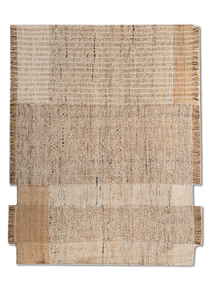 daaira beige and brown wool flat weaves Rug