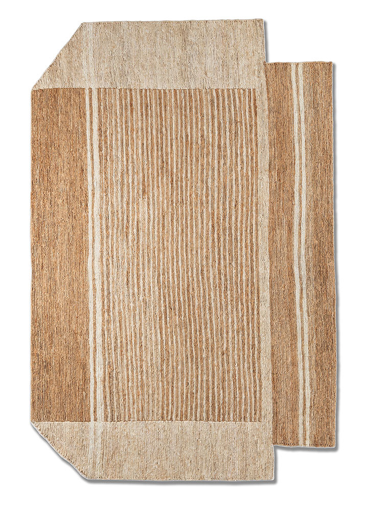 daaira beige and brown jute and hemp hand knotted Rug - HeadShot