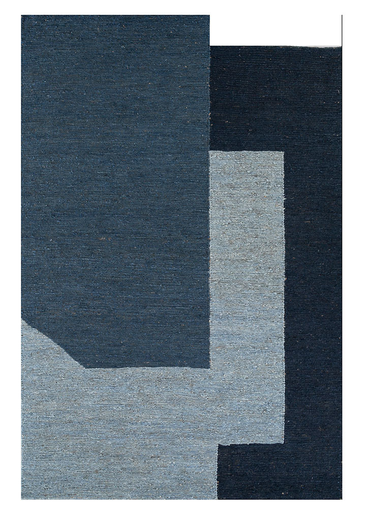 blue jute and hemp flat weaves Rug