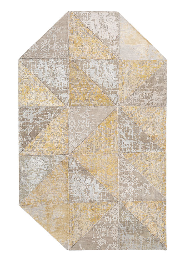 provenance ivory wool and bamboo silk hand knotted Rug - HeadShot