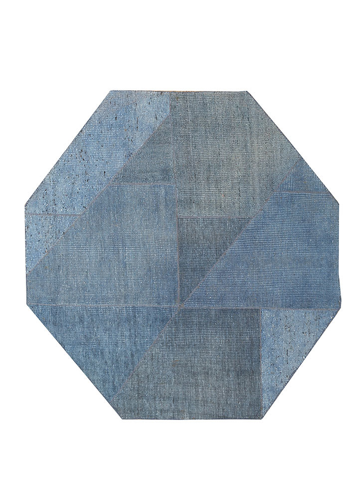provenance blue wool hand knotted Rug - HeadShot provenance blue wool hand knotted Rug - HeadShot
