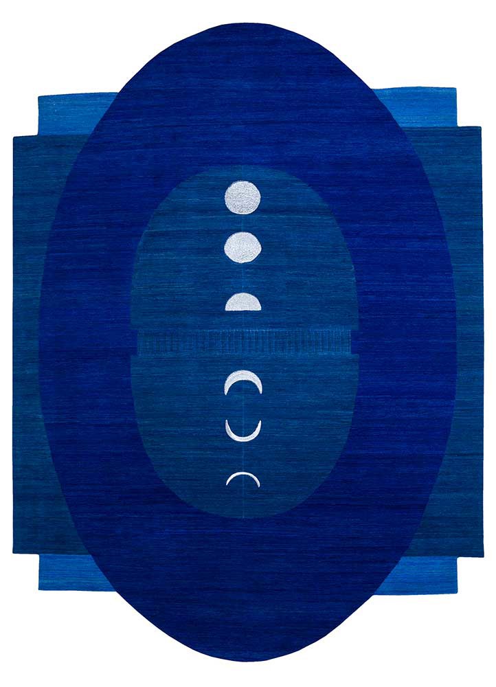 brahmaand blue wool hand knotted Rug - HeadShot brahmaand blue wool hand knotted Rug - HeadShot