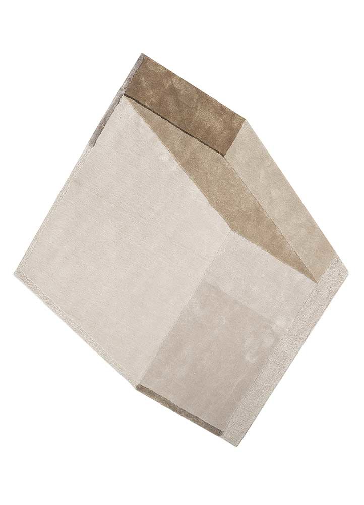 ivory ivory wool and viscose hand tufted Rug