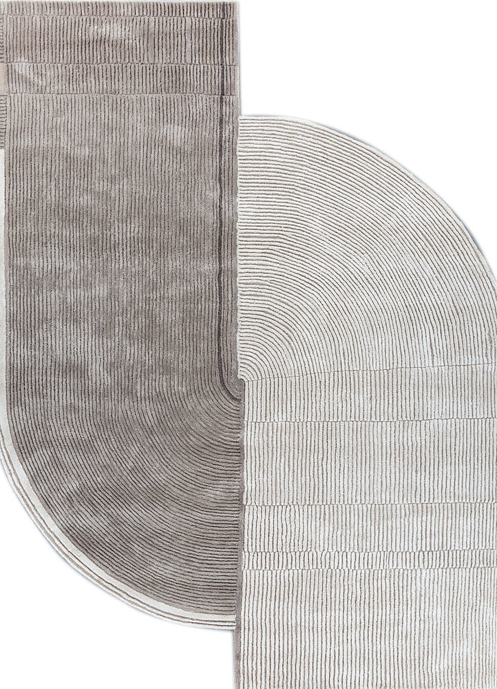 ivory ivory wool and viscose hand tufted Rug