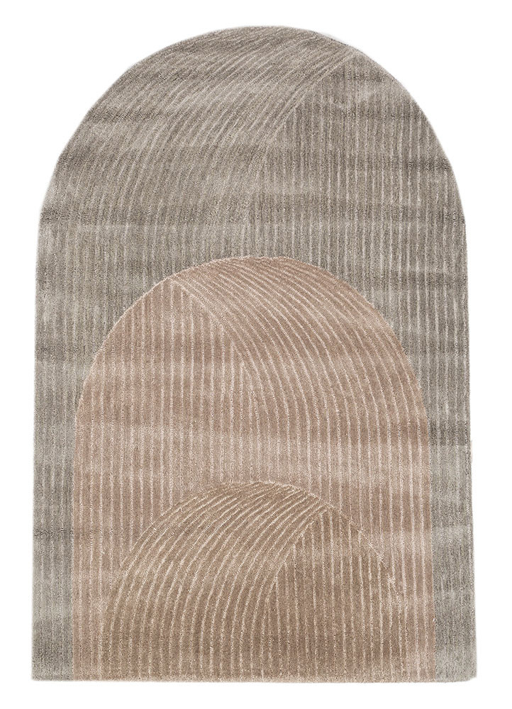 grey and black grey and black wool and viscose hand tufted Rug