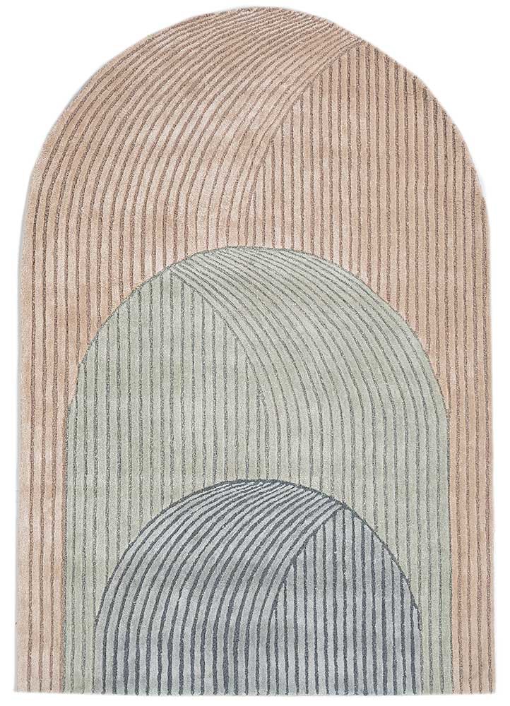 red and orange red and orange wool and viscose hand tufted Rug